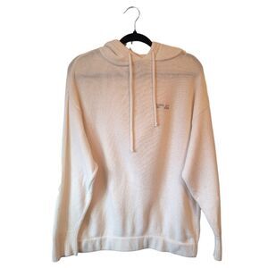 Closed Denim Men's Cream 100% Wool Embroidered Logo Hoodie Size S